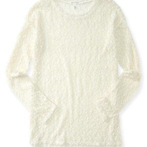Round neck sweater cream with gold